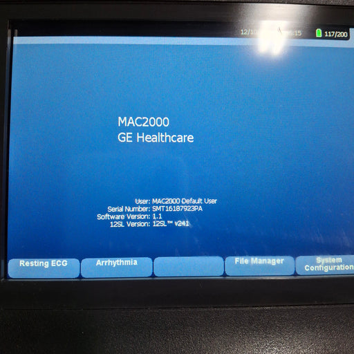 GE Healthcare GE Healthcare Mac 2000 ECG Monitor Cardiology reLink Medical