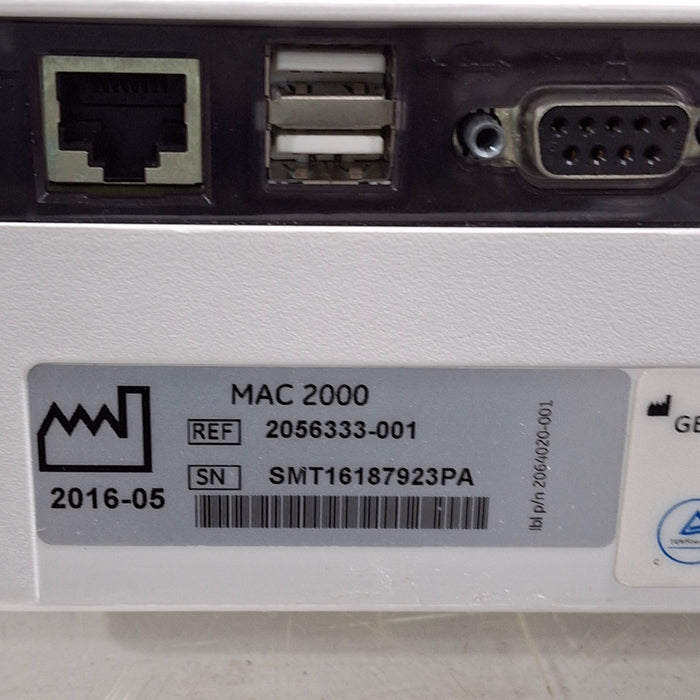 GE Healthcare GE Healthcare Mac 2000 ECG Monitor Cardiology reLink Medical