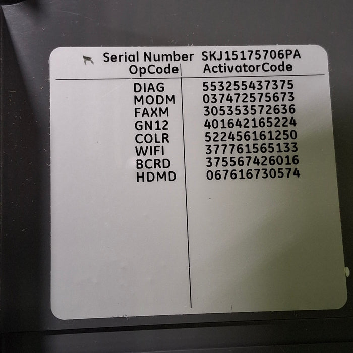 GE Healthcare MAC 5500 HD without CAM Module ECG System