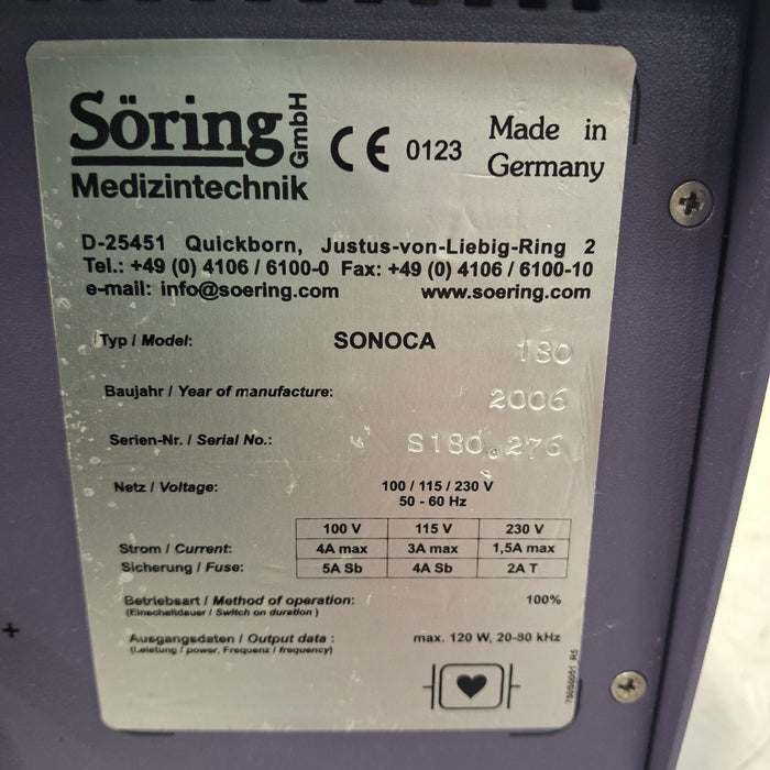 Soring, Inc. Sonoca 180 Ultrasonic Assisted Wound Treatment