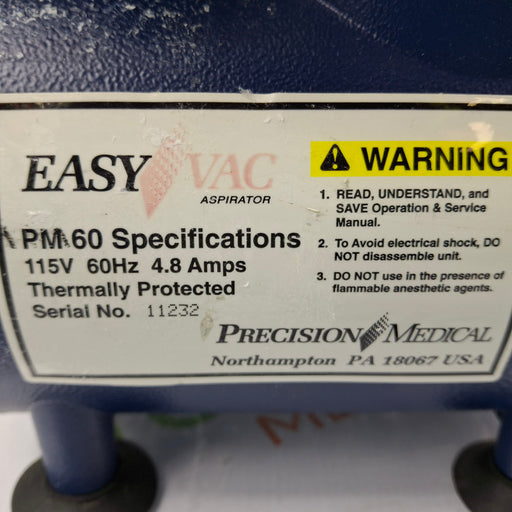 Precision Medical Devices, Inc. Precision Medical Devices, Inc. EasyVac PM60 Suction Machine Respiratory reLink Medical