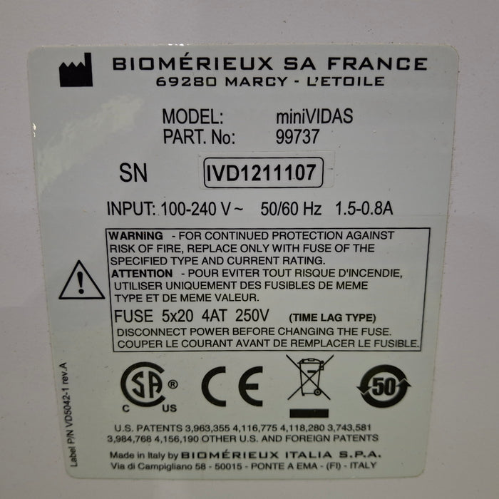 BioMerieux Mini Vidas Automated Immunoanalyzer