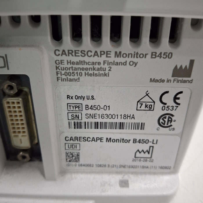 GE Healthcare GE Healthcare Carescape B450 Critical Care Patient Monitor Patient Monitors reLink Medical