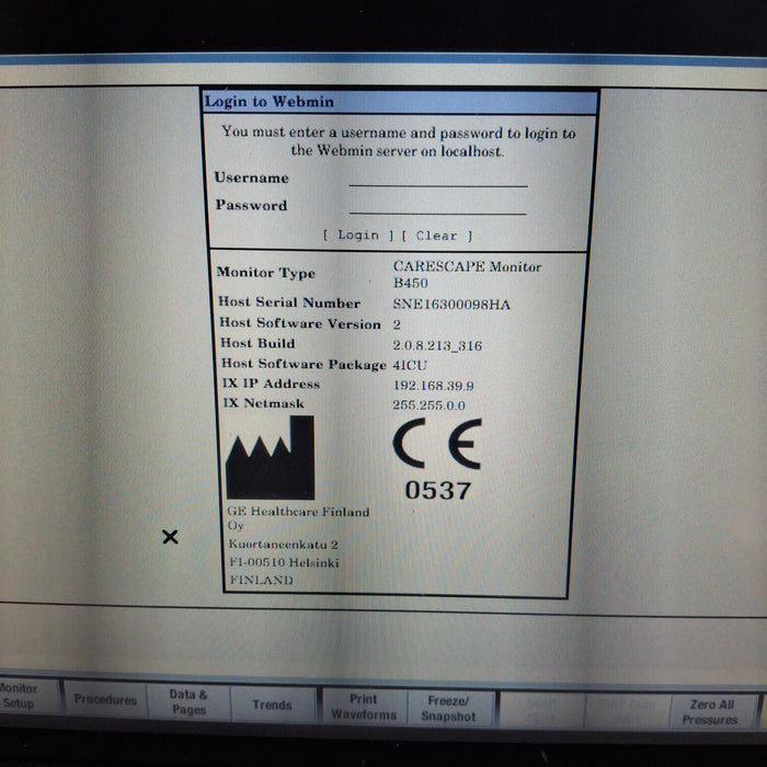 GE Healthcare GE Healthcare Carescape B450 Critical Care Patient Monitor Patient Monitors reLink Medical