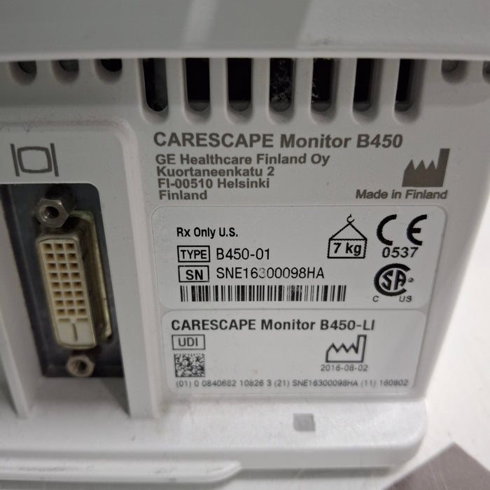 GE Healthcare GE Healthcare Carescape B450 Critical Care Patient Monitor Patient Monitors reLink Medical