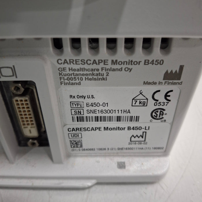 GE Healthcare GE Healthcare Carescape B450 Critical Care Patient Monitor Patient Monitors reLink Medical