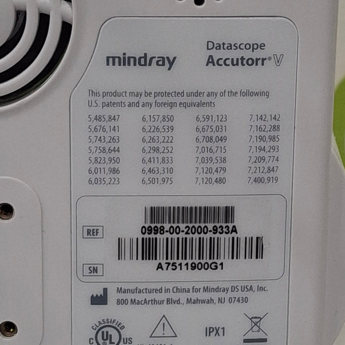 Mindray Datascope Accutorr V Vital Signs Monitor