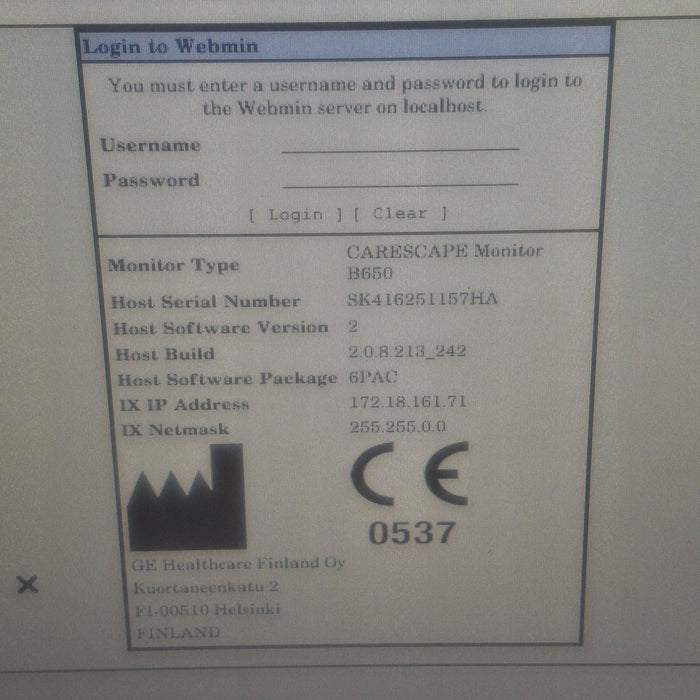 GE Healthcare Carescape B650 Patient Monitor