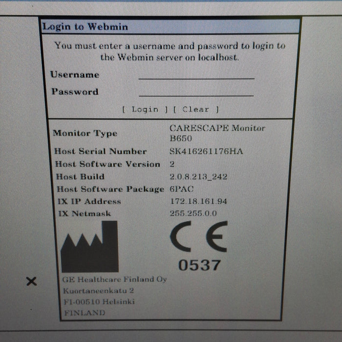 GE Healthcare Carescape B650 Patient Monitor