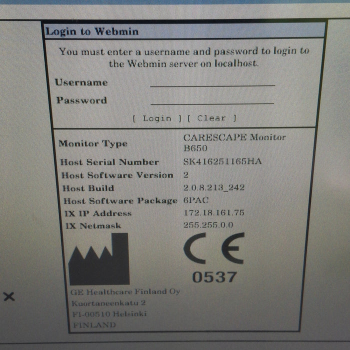 GE Healthcare Carescape B650 Patient Monitor