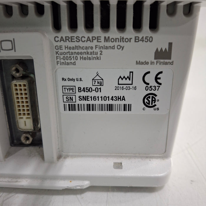 GE Healthcare GE Healthcare Carescape B450 Emergency Care Patient Monitor Patient Monitors reLink Medical