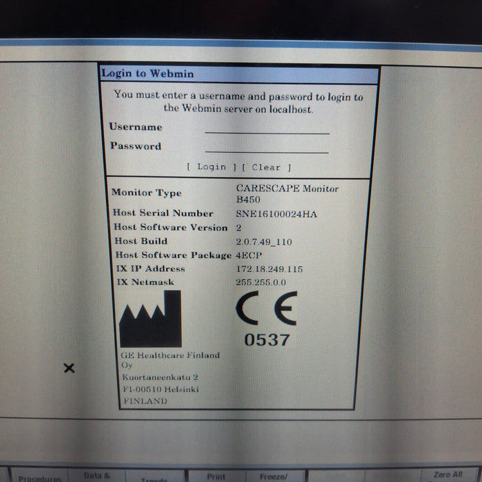 GE Healthcare GE Healthcare Carescape B450 Emergency Care Patient Monitor Patient Monitors reLink Medical