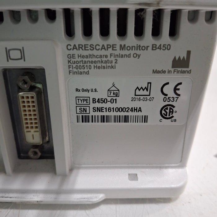 GE Healthcare GE Healthcare Carescape B450 Emergency Care Patient Monitor Patient Monitors reLink Medical