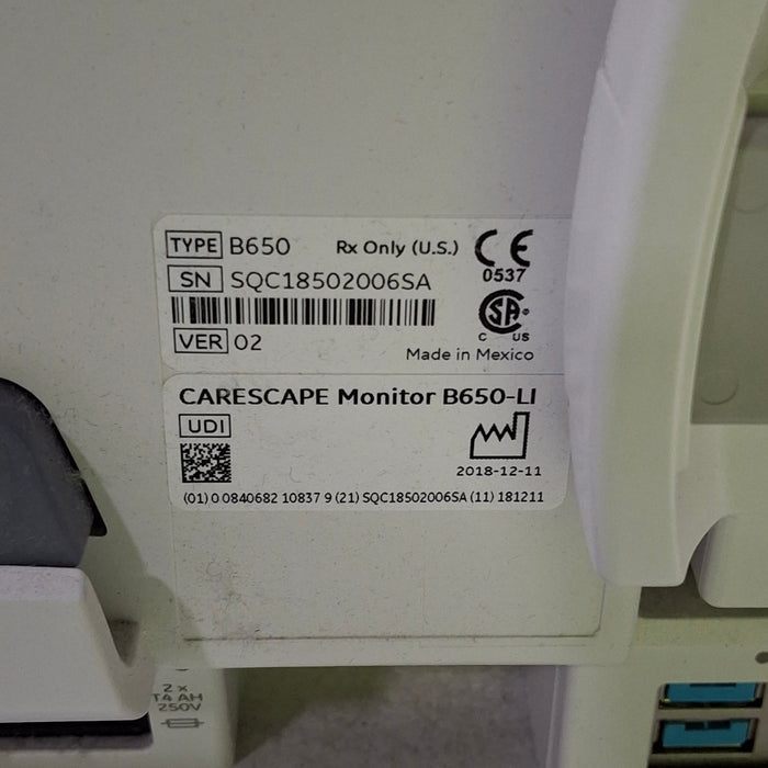 GE Healthcare GE Healthcare Carescape B650 Critical Care Patient Monitor Patient Monitors reLink Medical