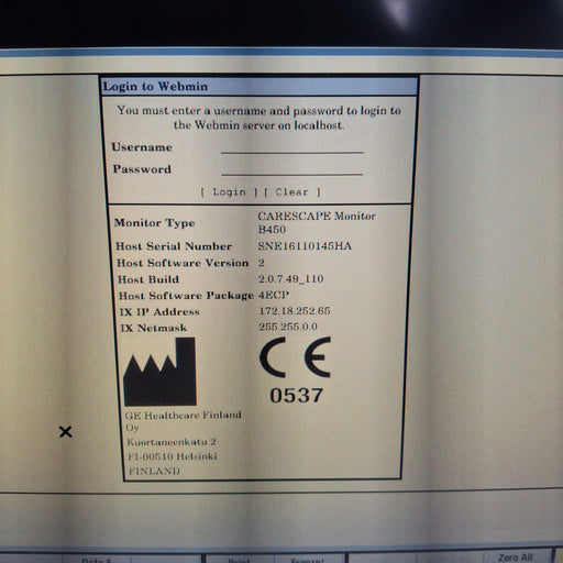 GE Healthcare GE Healthcare Carescape B450 Emergency Care Patient Monitor Patient Monitors reLink Medical