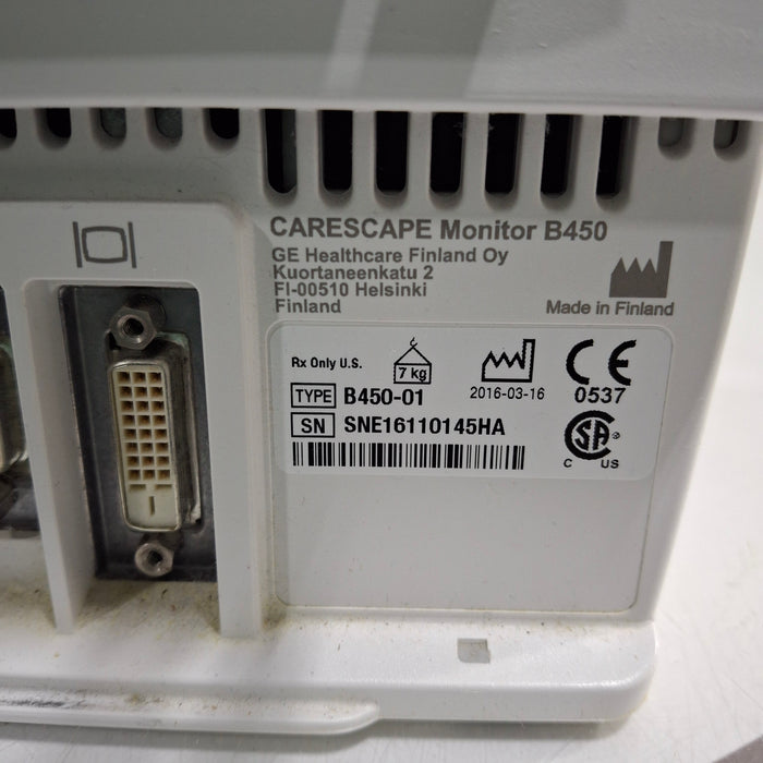 GE Healthcare GE Healthcare Carescape B450 Emergency Care Patient Monitor Patient Monitors reLink Medical