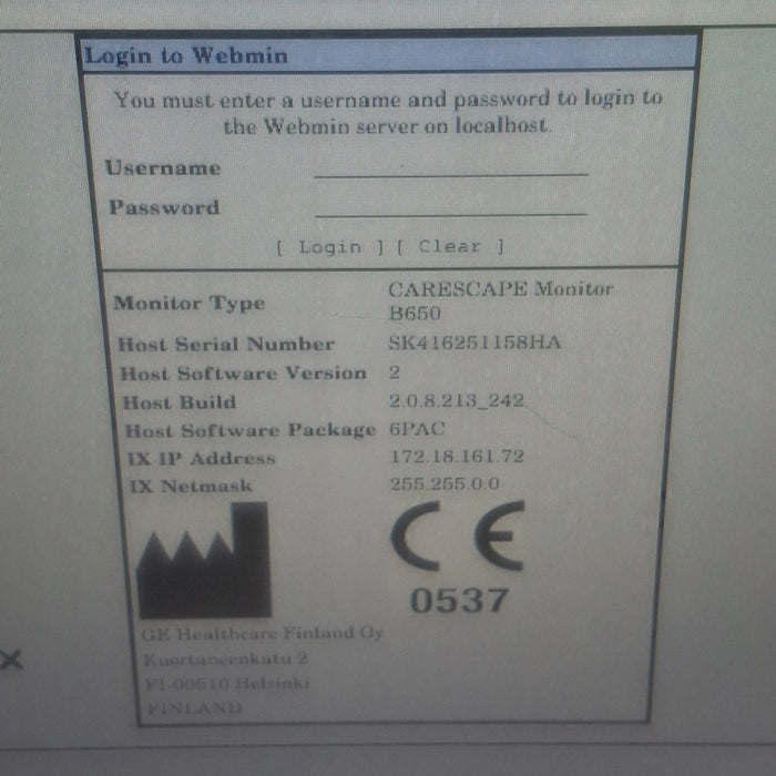 GE Healthcare Carescape B650 Patient Monitor