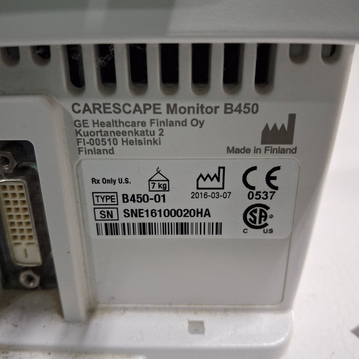 GE Healthcare GE Healthcare Carescape B450 Emergency Care Patient Monitor Patient Monitors reLink Medical