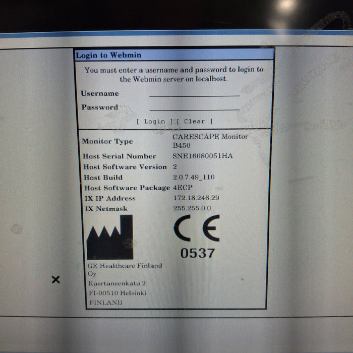 GE Healthcare GE Healthcare Carescape B450 Emergency Care Patient Monitor Patient Monitors reLink Medical