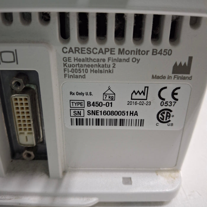 GE Healthcare GE Healthcare Carescape B450 Emergency Care Patient Monitor Patient Monitors reLink Medical
