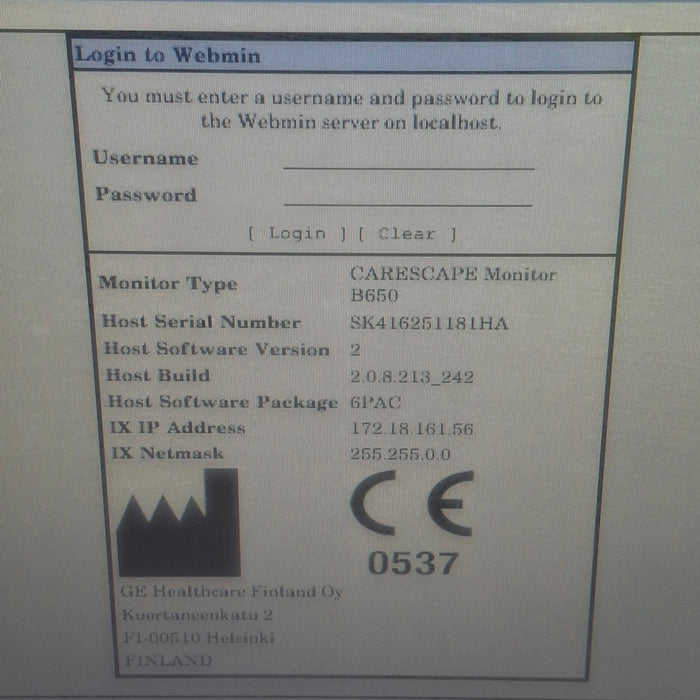 GE Healthcare Carescape B650 Patient Monitor