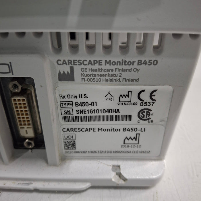 GE Healthcare GE Healthcare Carescape B450 Critical Care Patient Monitor Patient Monitors reLink Medical