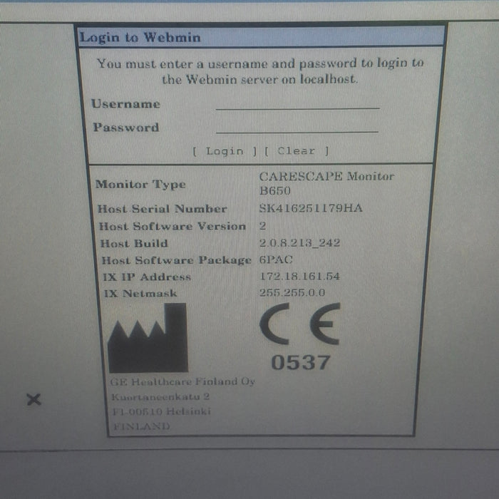 GE Healthcare Carescape B650 Patient Monitor