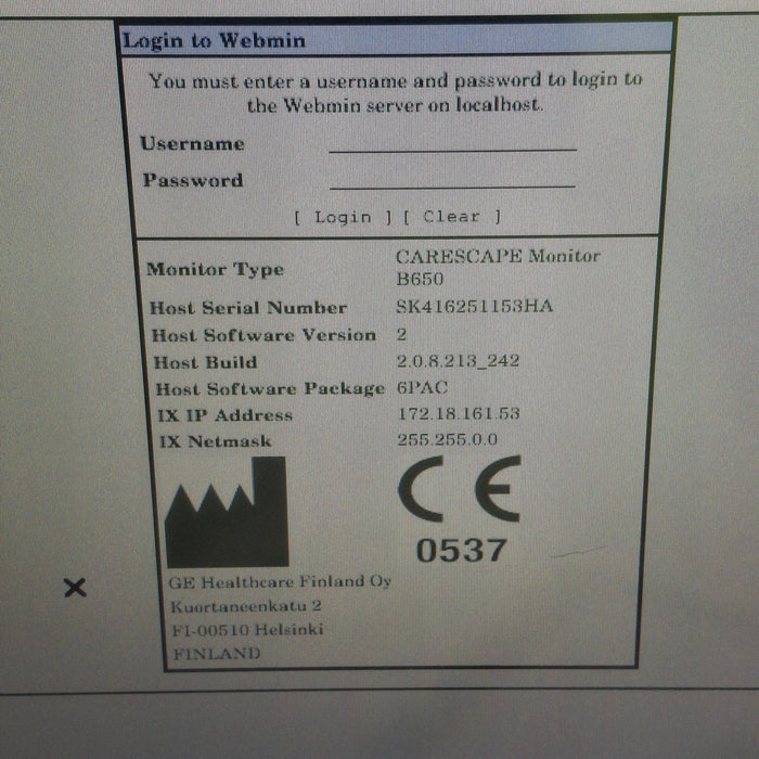 GE Healthcare GE Healthcare Carescape B650 Post Anesthesia Care Patient Monitor Patient Monitors reLink Medical