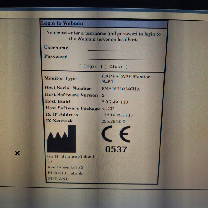GE Healthcare Carescape B450 Patient Monitor