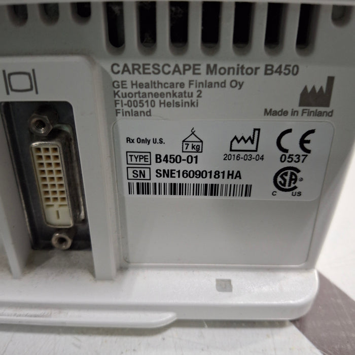 GE Healthcare GE Healthcare Carescape B450 Emergency Care Patient Monitor Patient Monitors reLink Medical