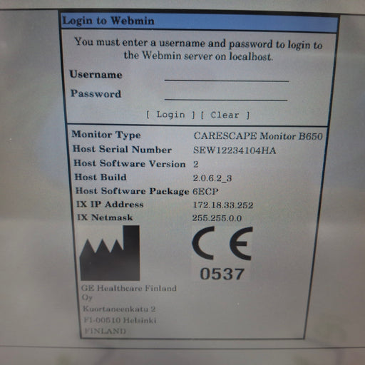 GE Healthcare GE Healthcare Carescape B650 Patient Monitor Patient Monitors reLink Medical