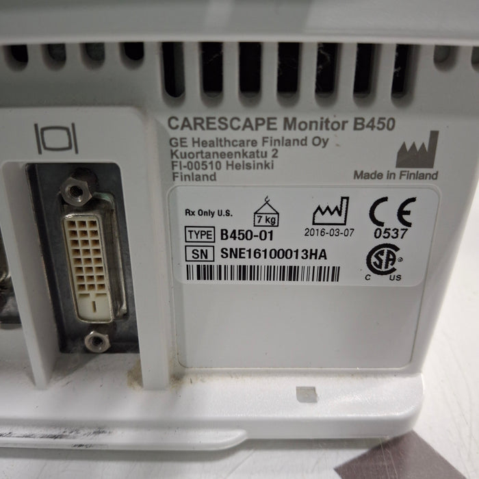 GE Healthcare GE Healthcare Carescape B450 Emergency Care Patient Monitor Patient Monitors reLink Medical