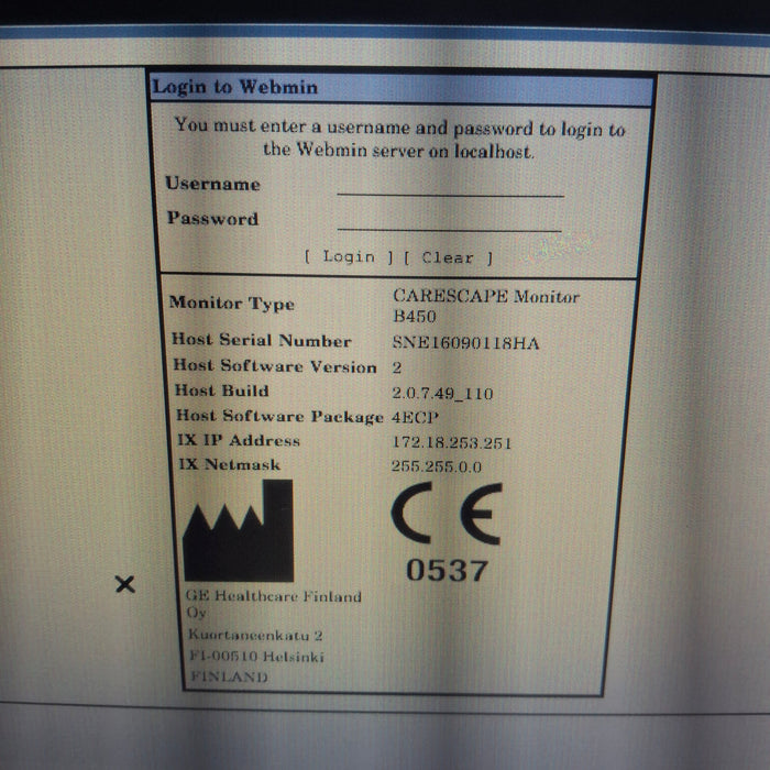 GE Healthcare Carescape B450 Emergency Care Patient Monitor