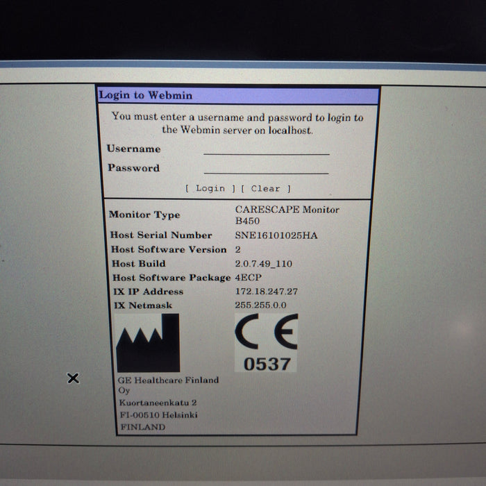 GE Healthcare GE Healthcare Carescape B450 Emergency Care Patient Monitor Patient Monitors reLink Medical