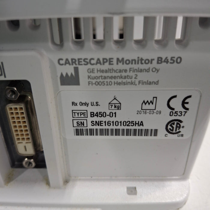 GE Healthcare GE Healthcare Carescape B450 Emergency Care Patient Monitor Patient Monitors reLink Medical