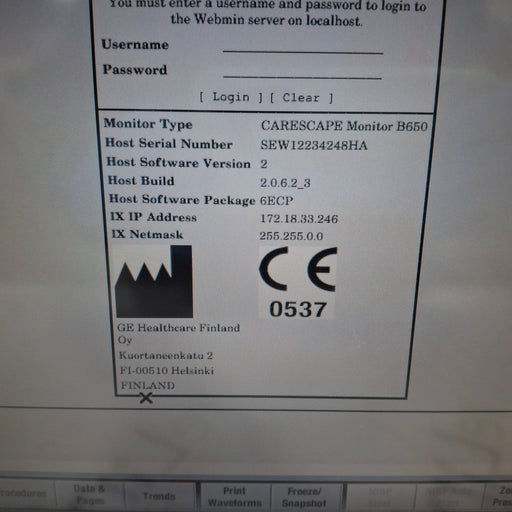 GE Healthcare GE Healthcare Carescape B650 Patient Monitor Patient Monitors reLink Medical