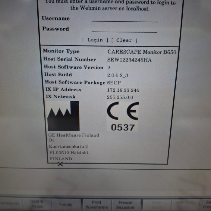 GE Healthcare GE Healthcare Carescape B650 Patient Monitor Patient Monitors reLink Medical
