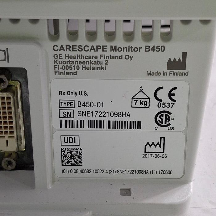 GE Healthcare GE Healthcare Carescape B450 Critical Care Patient Monitor Patient Monitors reLink Medical
