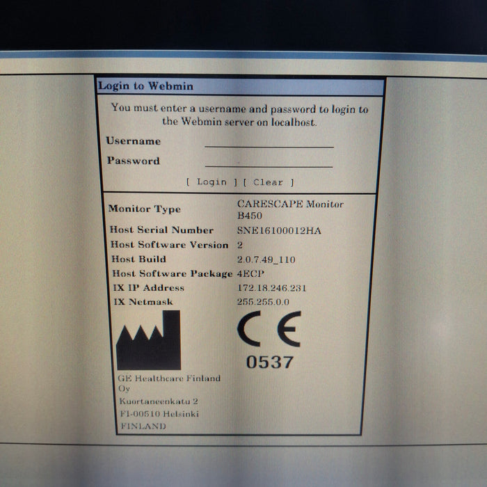 GE Healthcare Carescape B450 Patient Monitor