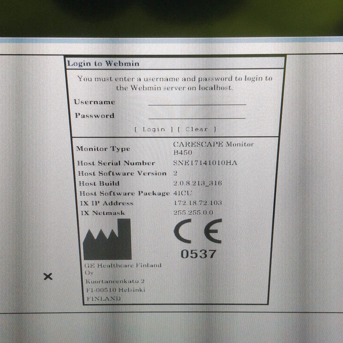 GE Healthcare Carescape B450 Patient Monitor