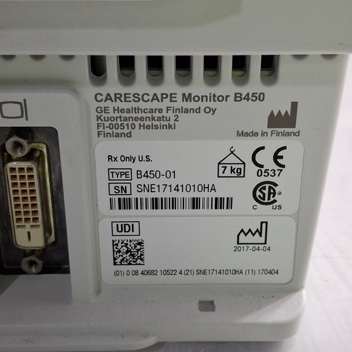 GE Healthcare Carescape B450 Patient Monitor