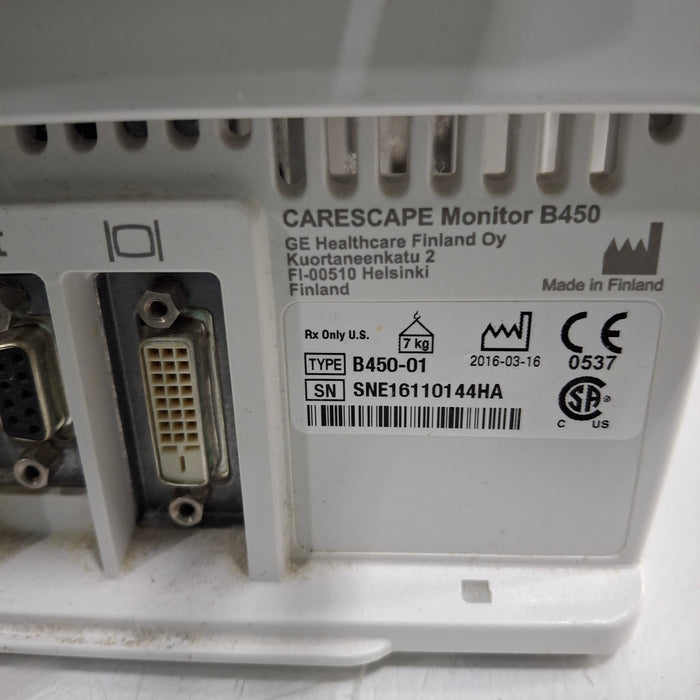 GE Healthcare GE Healthcare Carescape B450 Emergency Care Patient Monitor Patient Monitors reLink Medical