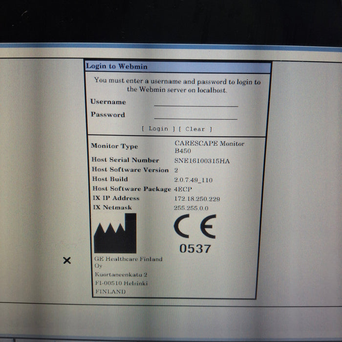 GE Healthcare GE Healthcare Carescape B450 Emergency Care Patient Monitor Patient Monitors reLink Medical