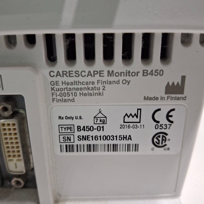 GE Healthcare GE Healthcare Carescape B450 Emergency Care Patient Monitor Patient Monitors reLink Medical