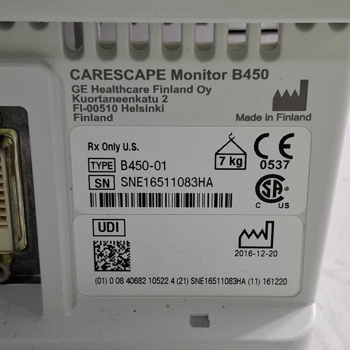 GE Healthcare GE Healthcare Carescape B450 Critical Care Patient Monitor Patient Monitors reLink Medical