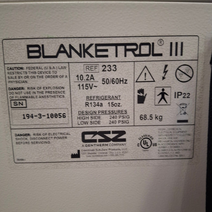 Cincinnati Sub-Zero CSZ Blanketrol III Hypothermia Unit