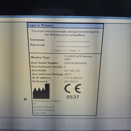 GE Healthcare GE Healthcare Carescape B450 Emergency Care Patient Monitor Patient Monitors reLink Medical