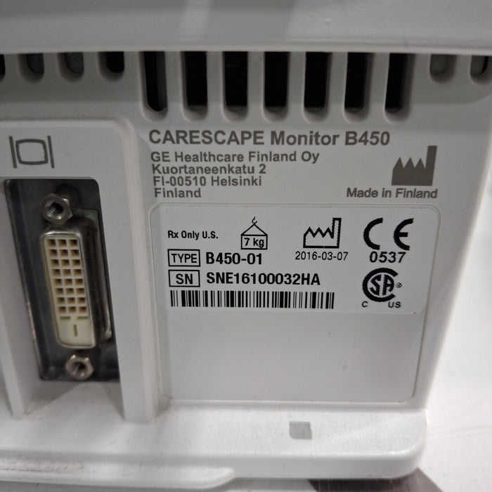 GE Healthcare GE Healthcare Carescape B450 Emergency Care Patient Monitor Patient Monitors reLink Medical