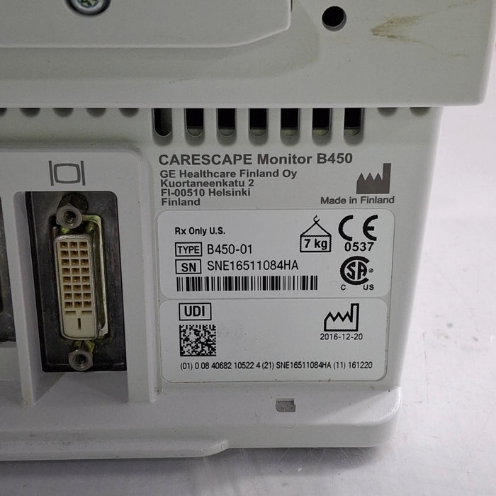 GE Healthcare GE Healthcare Carescape B450 Critical Care Patient Monitor Patient Monitors reLink Medical