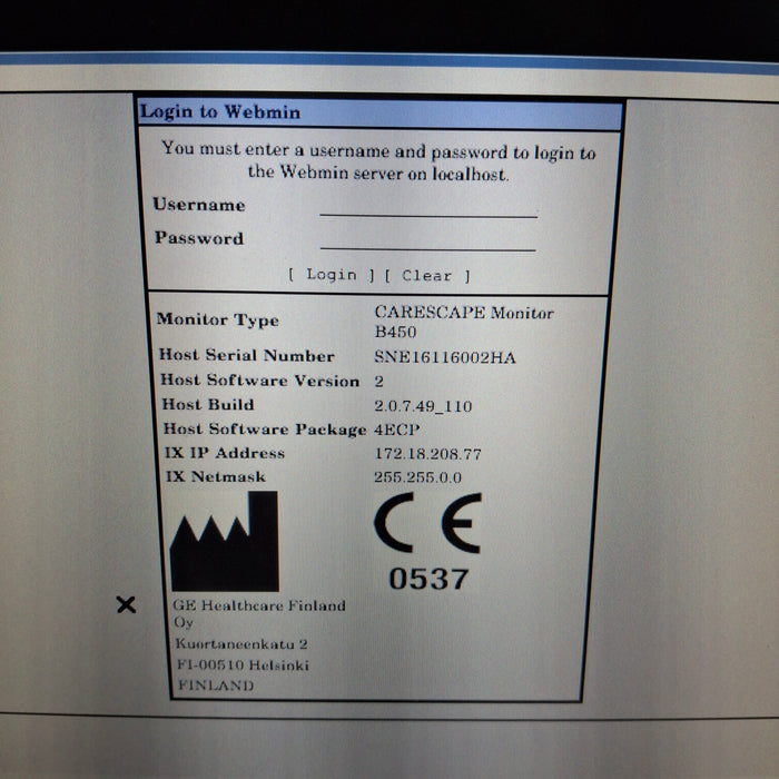GE Healthcare Carescape B450 Patient Monitor